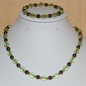 2 Pcs,Necklace,Bracelet,Magnetic Necklace,Magnetic Bracelet,Glass,Magnetic Beads